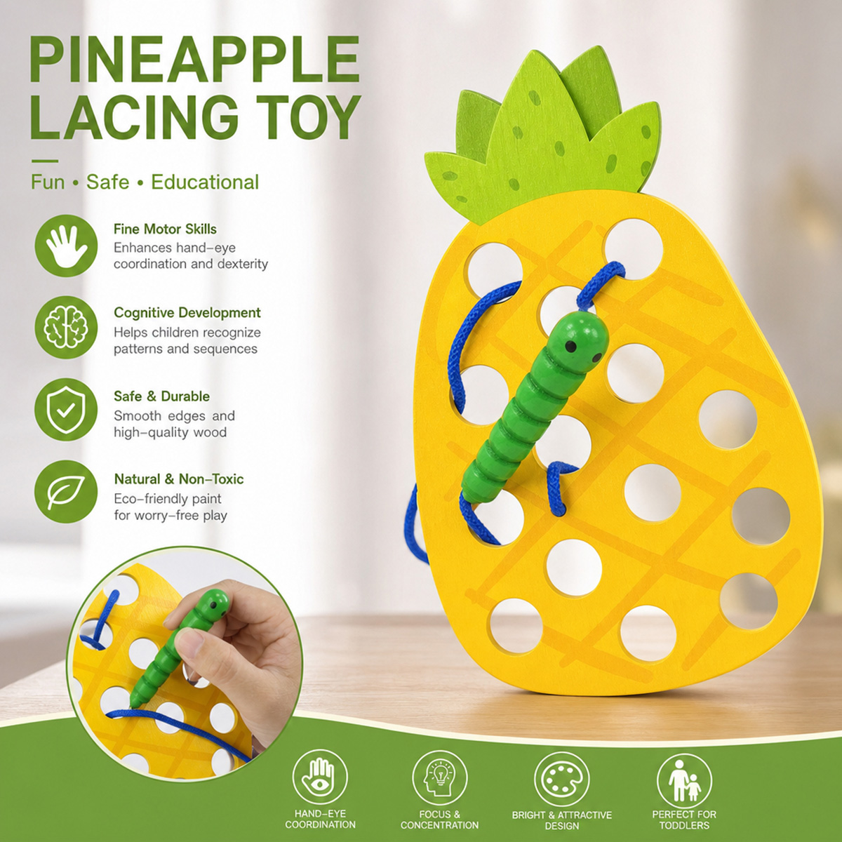 Travel Accessories Baby - Giocattoli in legno per intrecciare e